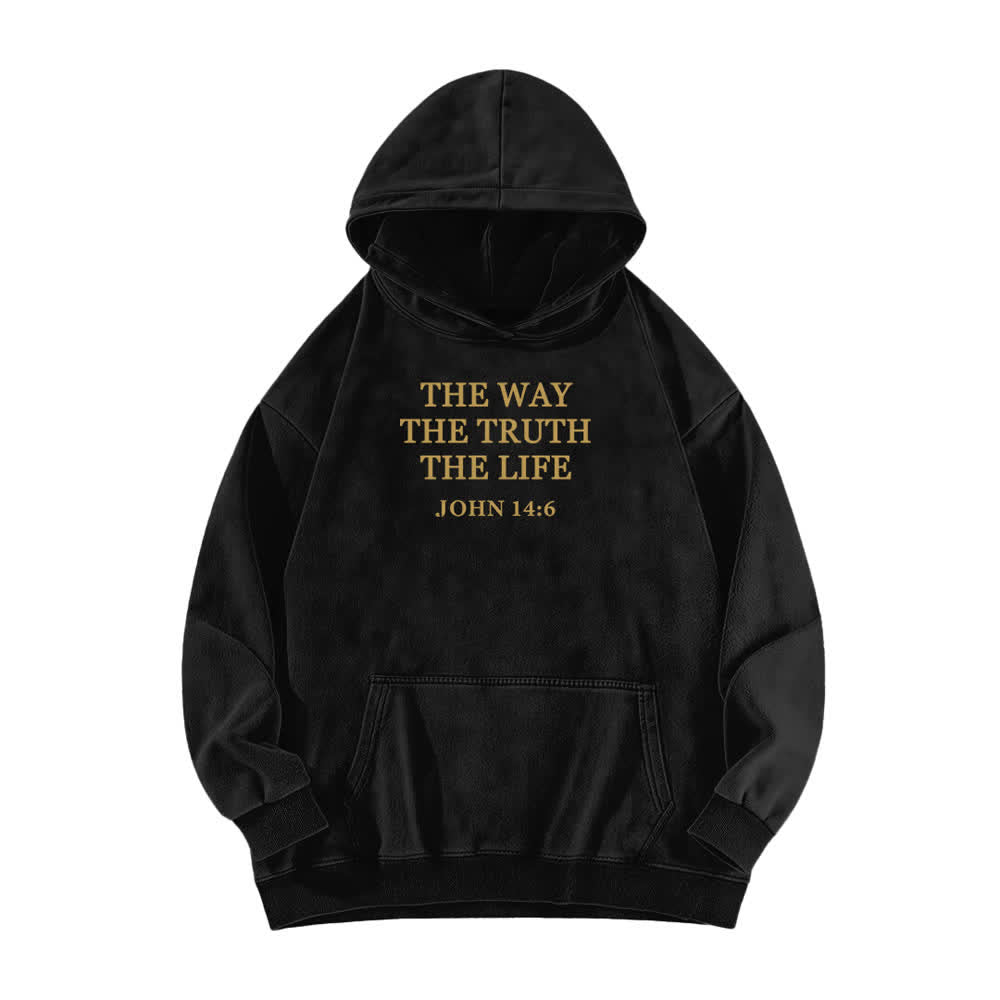 Christianartworkshop The Way The Truth The Life Vintage Washed Hoodie - Black - 5XL - image 0