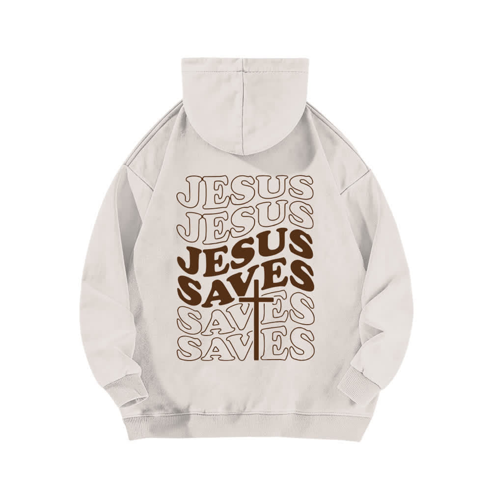 Christianartworkshop Jesus Saves Vintage Back Print Washed Hoodie - image 1