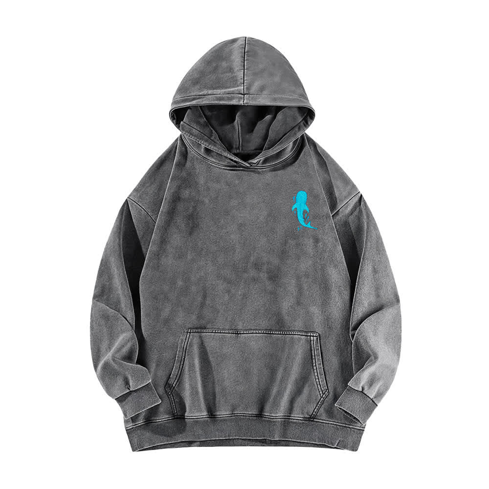Christianartworkshop Deep Waters Isaiah 43:2 Whale Shark Washed Hoodie - image 11
