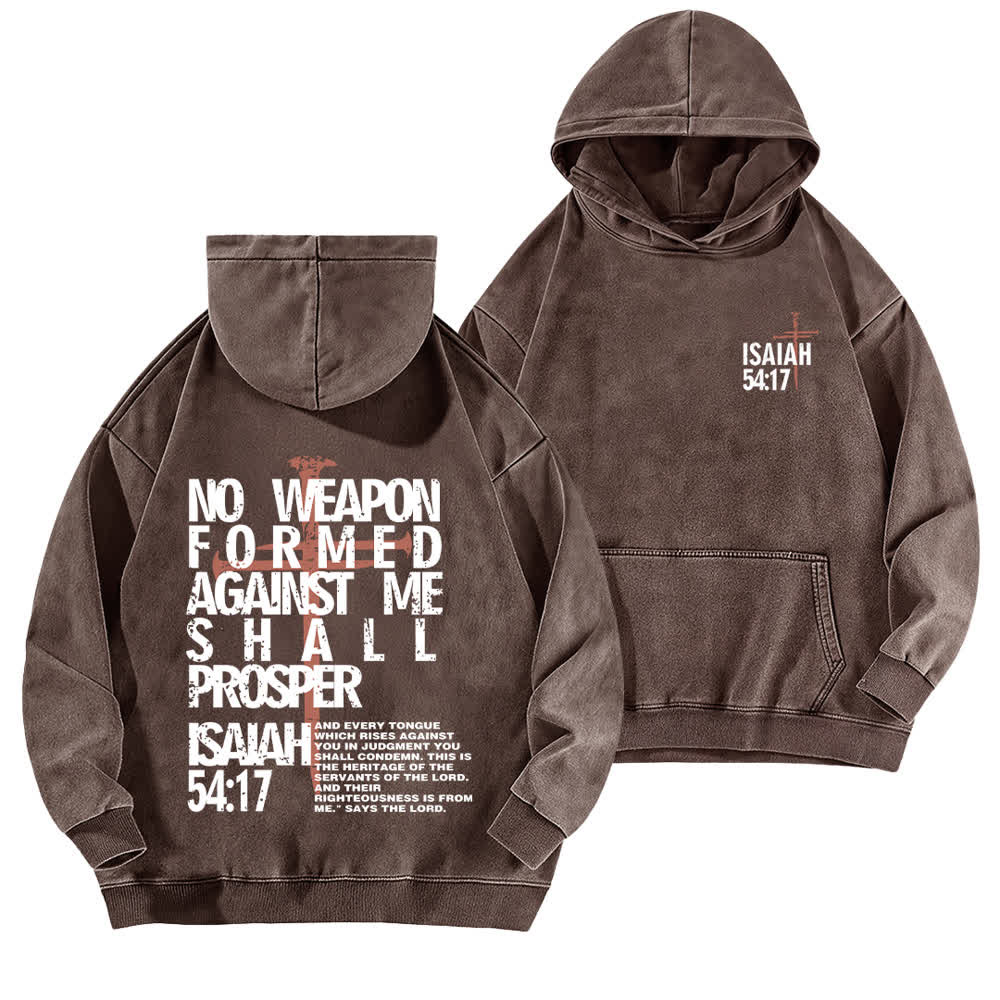 Christianartworkshop No Weapon Formed Against Me Washed Hoodie - Brown - 5XL - image 12