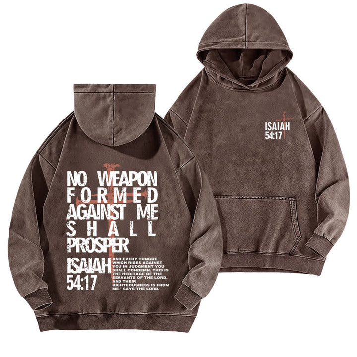 Christianartworkshop No Weapon Formed Against Me Washed Hoodie - Brown - 5XL - image 12