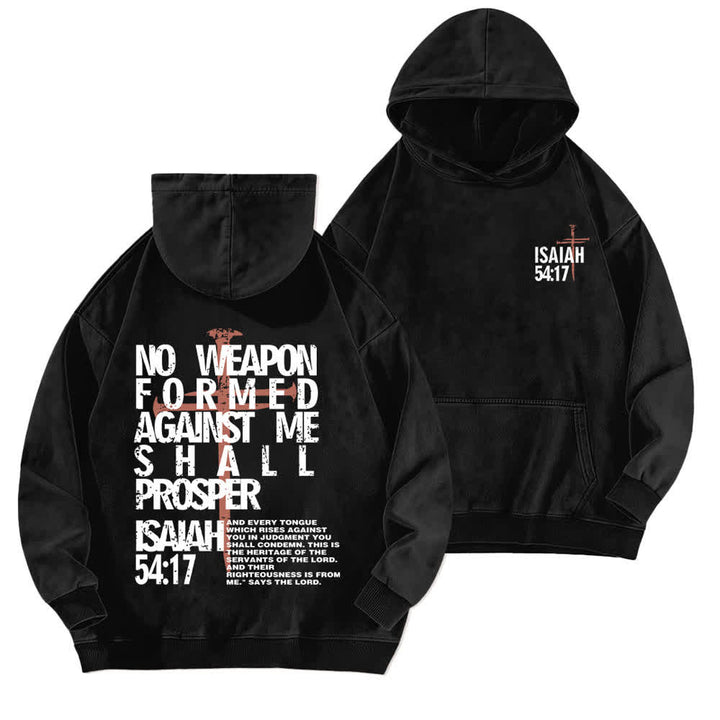 Christianartworkshop No Weapon Formed Against Me Washed Hoodie - Black - 5XL - image 0