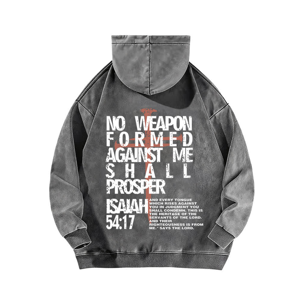 Christianartworkshop No Weapon Formed Against Me Washed Hoodie - image 7