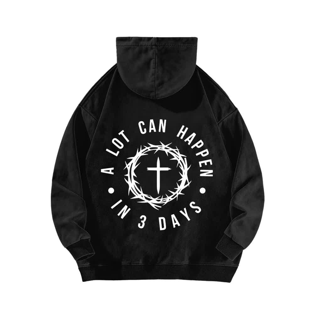 Christianartworkshop A Lot Can Happen In 3 Days Thorn Cross Washed Hoodie - image 1