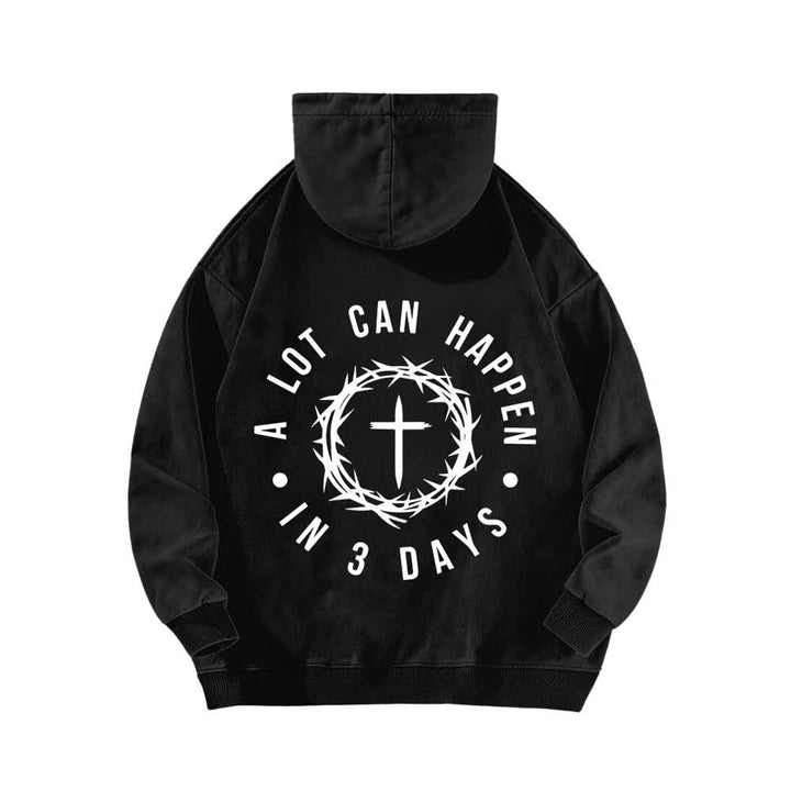 Christianartworkshop A Lot Can Happen In 3 Days Thorn Cross Washed Hoodie - image 1