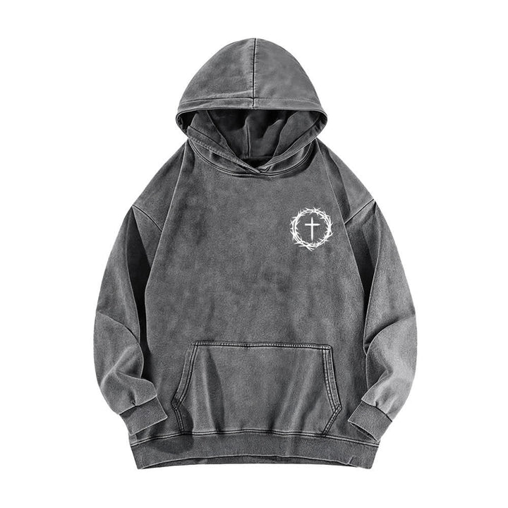 Christianartworkshop A Lot Can Happen In 3 Days Thorn Cross Washed Hoodie - image 8