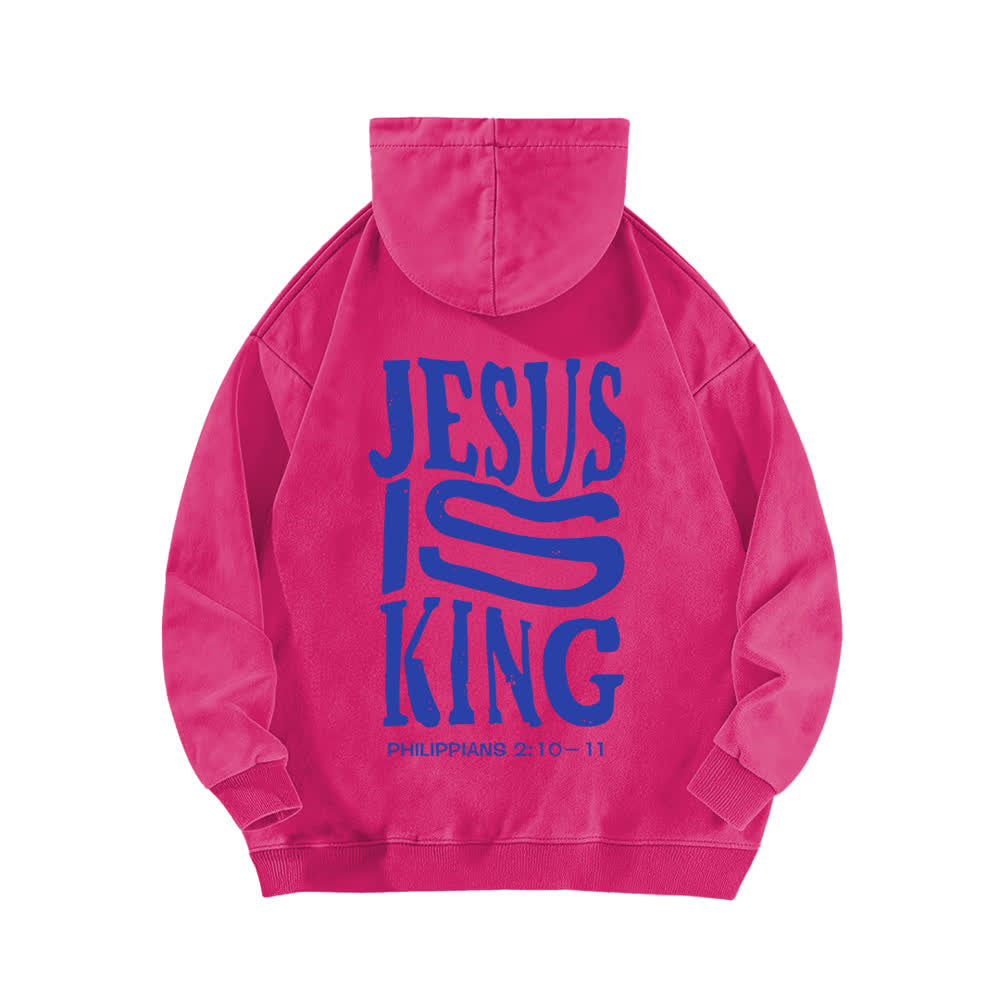 Christianartworkshop Jesus Is King Front And Back Print Washed Hoodie - image 16