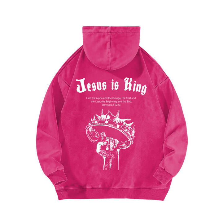 Christianartworkshop Jesus Is King Crown Of Thorns Washed Hoodie - image 16