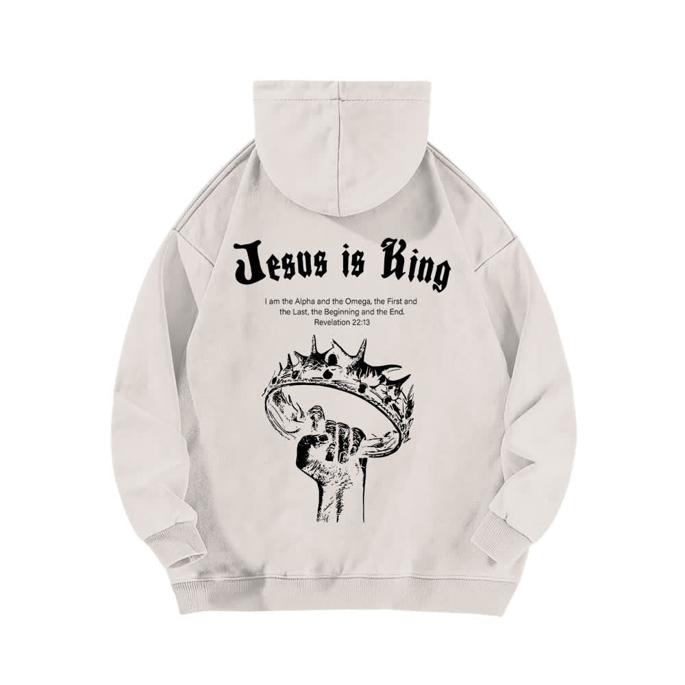 Christianartworkshop Jesus Is King Crown Of Thorns Washed Hoodie - image 1