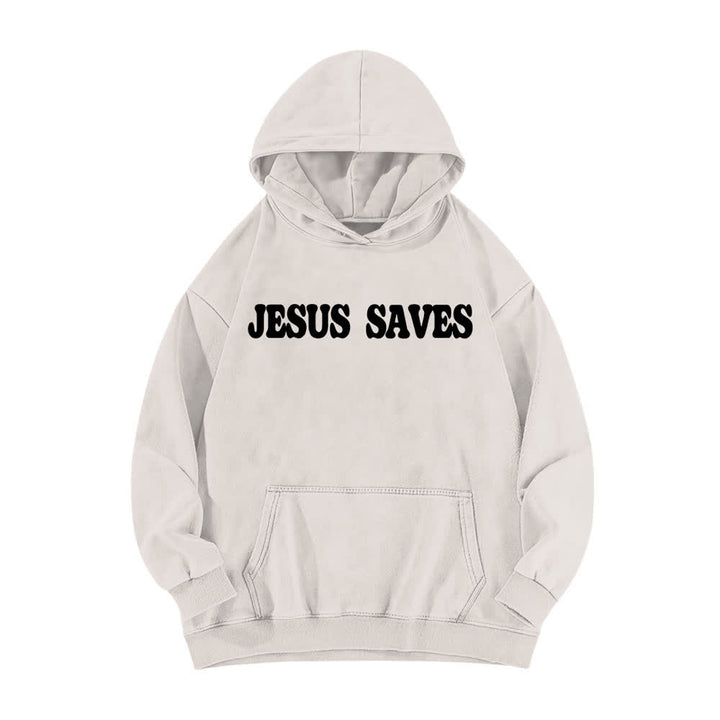 Christianartworkshop Jesus Saves Good News Front And Back Washed Hoodie - image 14