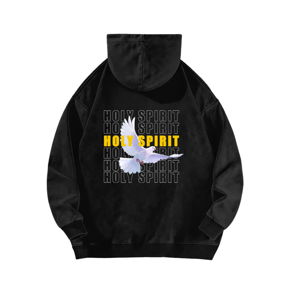 Christianartworkshop Holy Spirit Dove Graphic Oversized Black Washed Hoodie - image 1