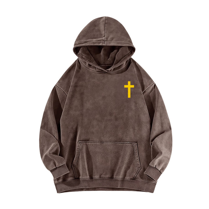 Christianartworkshop Holy Spirit Dove Graphic Oversized Black Washed Hoodie - image 14