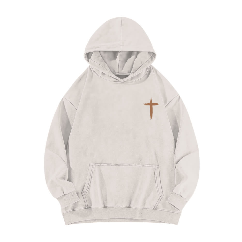 Christianartworkshop He Died For Me Cross Back Print Washed Hoodie - image 2