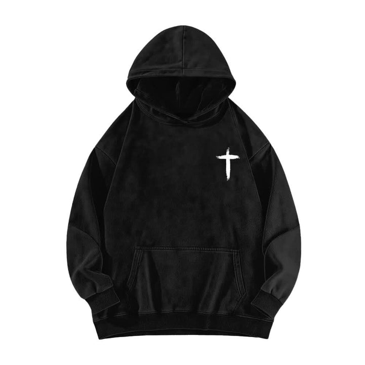 Christianartworkshop He Died For Me Cross Back Print Washed Hoodie - image 5