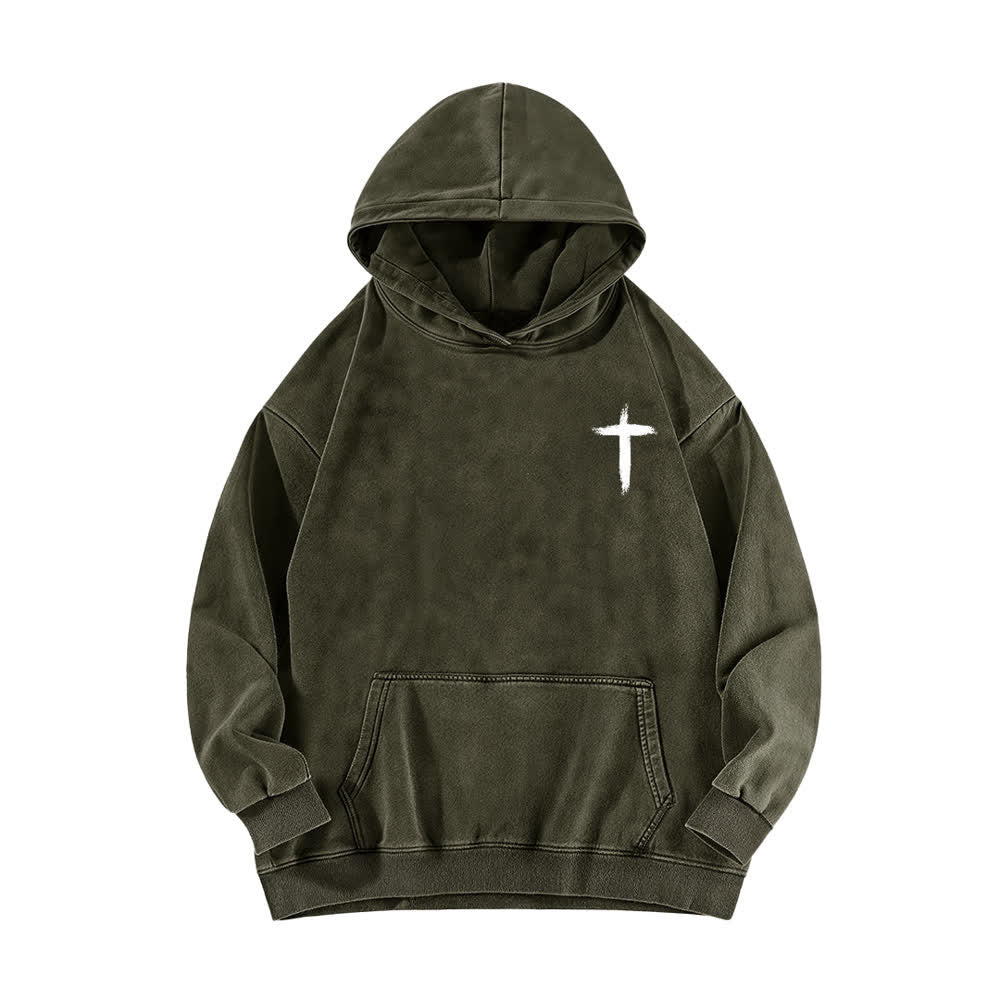 Christianartworkshop He Died For Me Cross Back Print Washed Hoodie - image 14