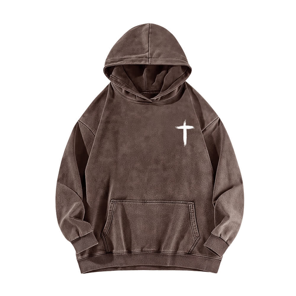 Christianartworkshop He Died For Me Cross Back Print Washed Hoodie - image 11