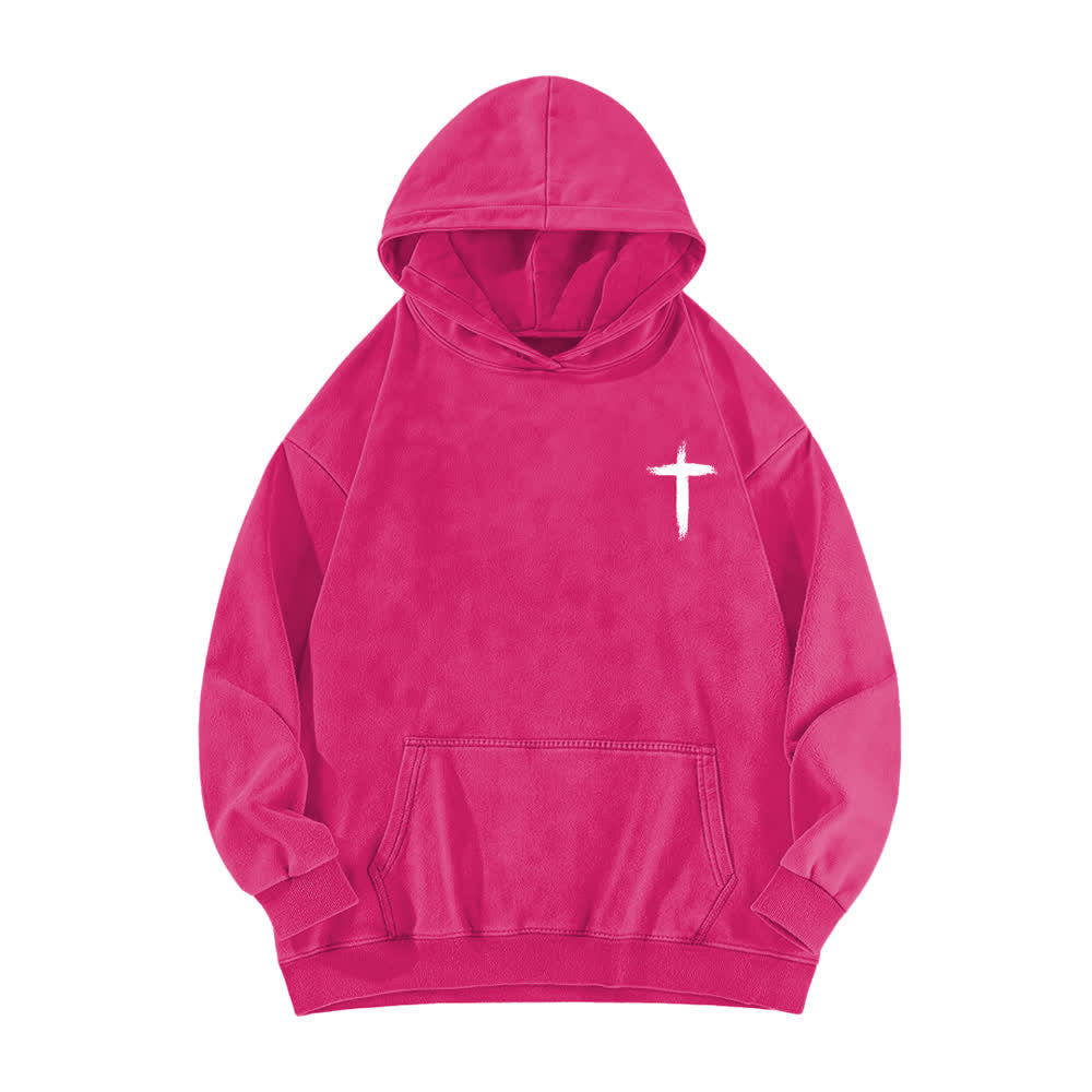 Christianartworkshop He Died For Me Cross Back Print Washed Hoodie - image 17