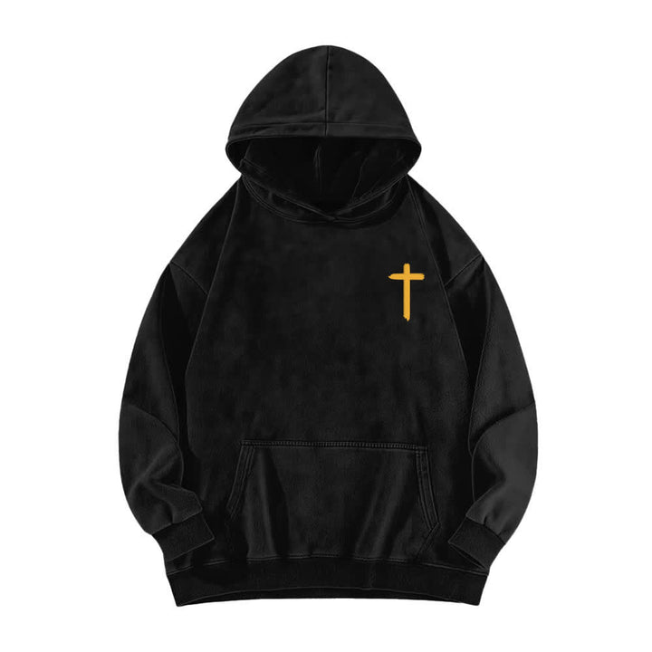 Christianartworkshop Jesus Is King Crown Back Print Washed Hoodie - image 2