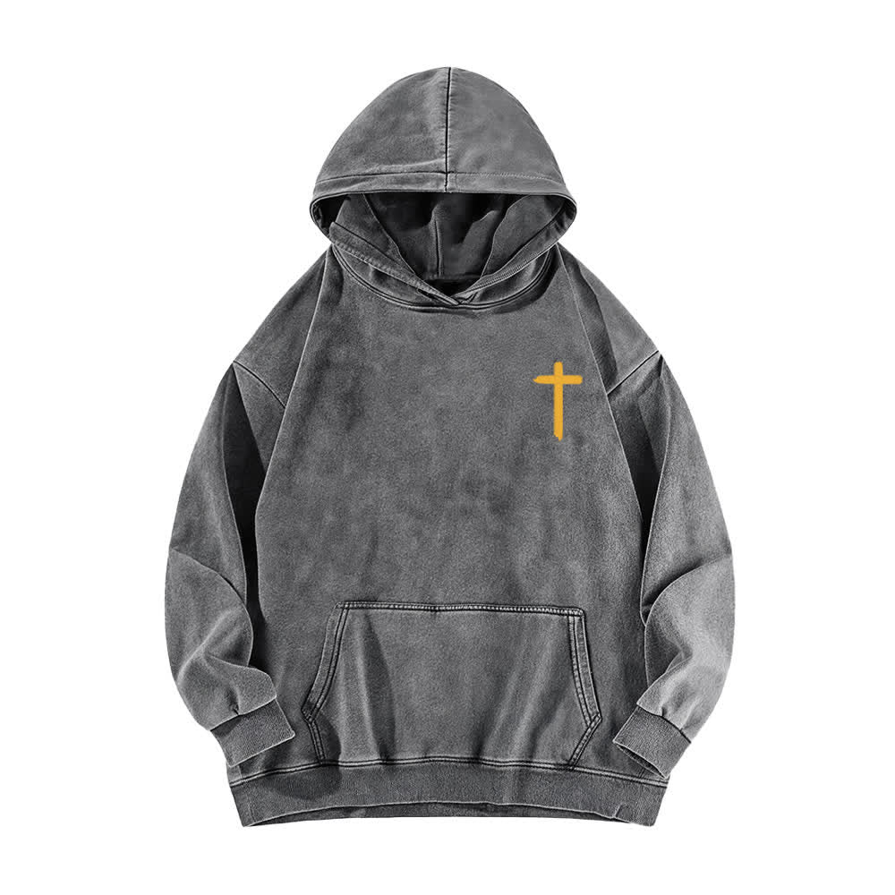 Christianartworkshop Jesus Is King Crown Back Print Washed Hoodie - image 14