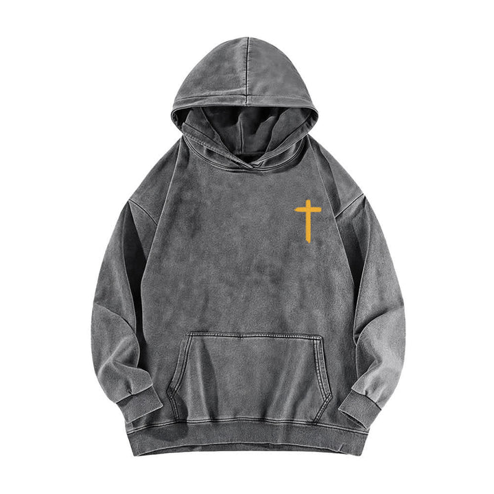 Christianartworkshop Jesus Is King Crown Back Print Washed Hoodie - image 14