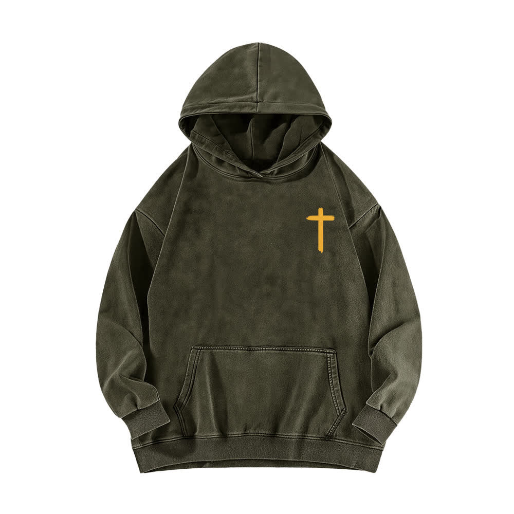 Christianartworkshop Jesus Is King Crown Back Print Washed Hoodie - image 8