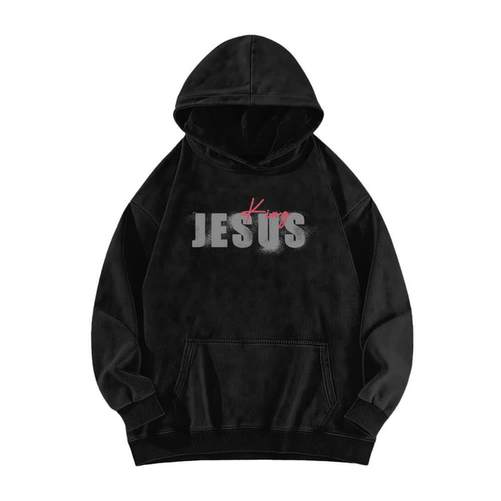 Christianartworkshop Jesus King Front And Back Print Washed Hoodie - image 5