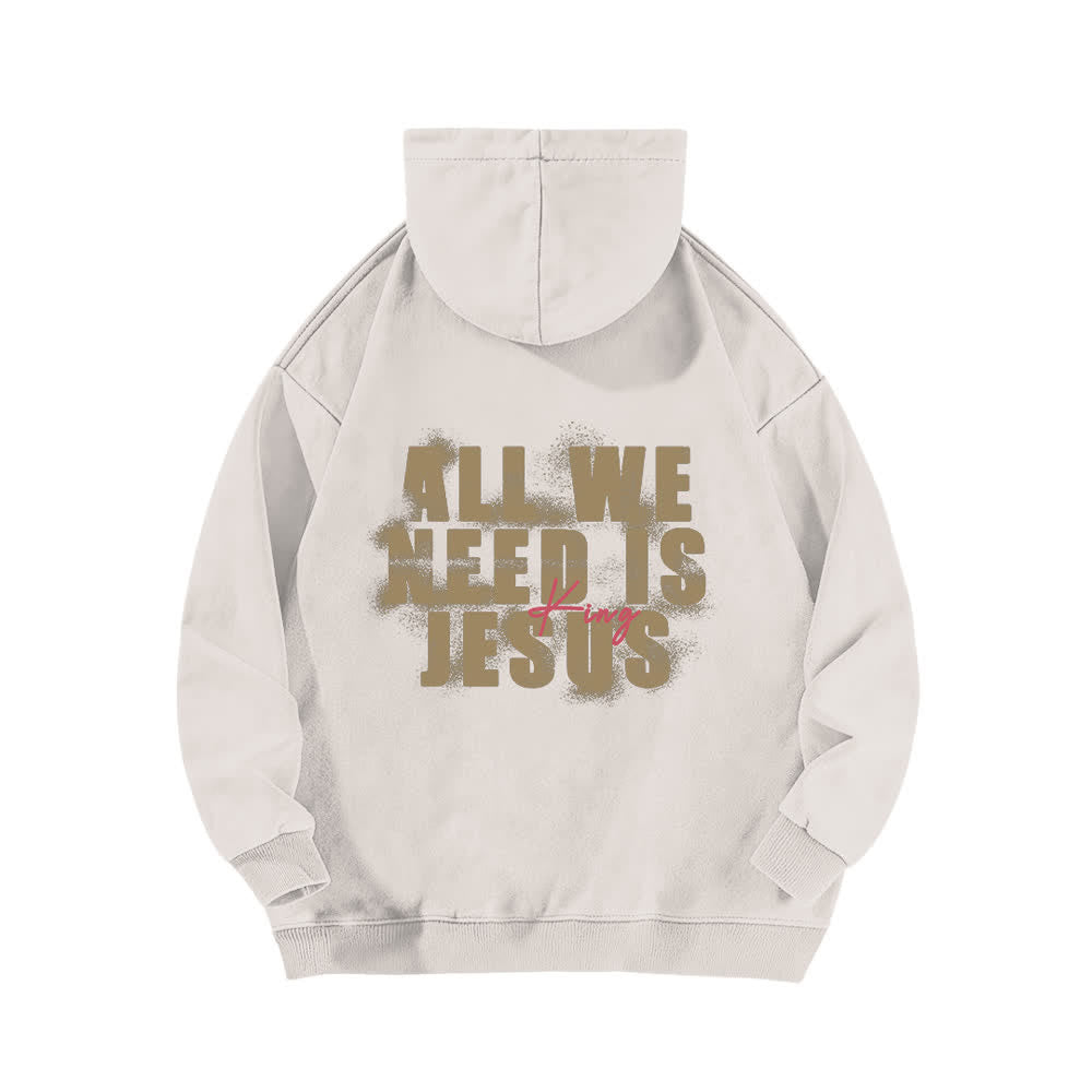Christianartworkshop Jesus King Front And Back Print Washed Hoodie - image 1