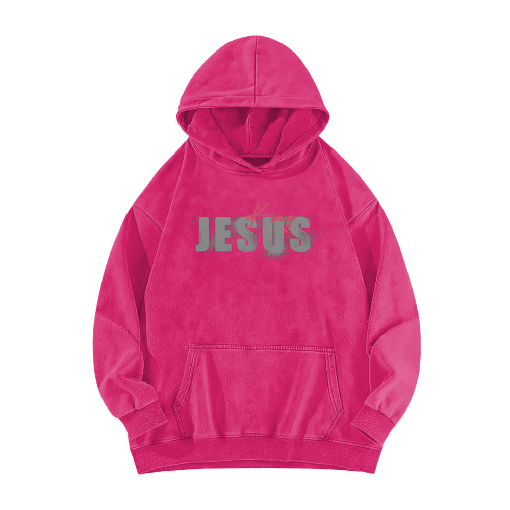 Christianartworkshop Jesus King Front And Back Print Washed Hoodie - image 17