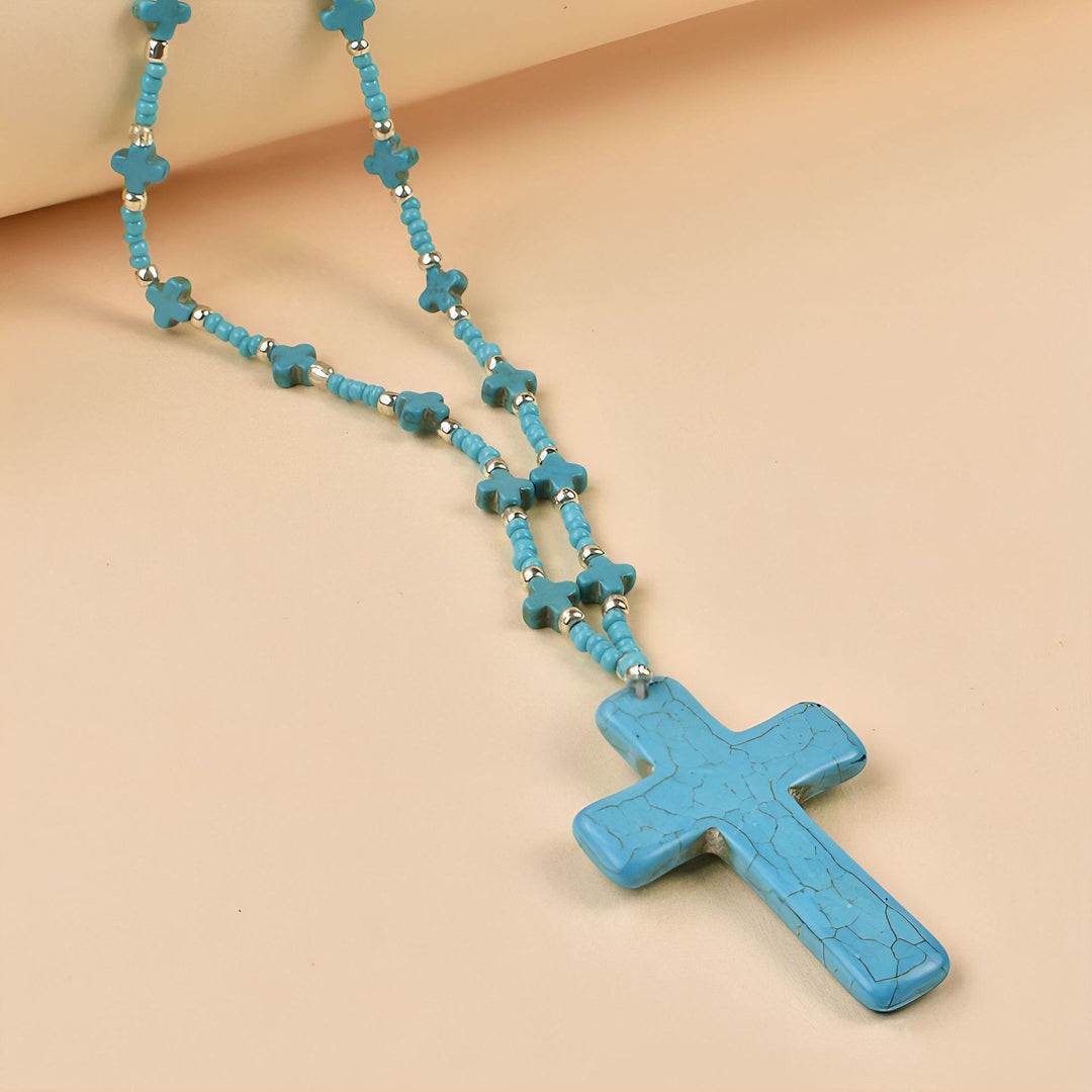Christianartworkshop Statement Veined Cross Necklace: Symbol of Celestial Blessing - Cross - image 0