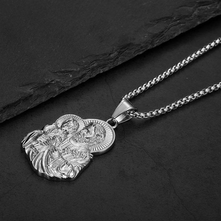 Christianartworkshop Engraved St.Joseph Medallion Pendant Necklace: Token of Steadfast Divine Care - image 3