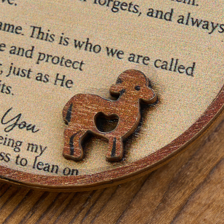 Christianartworkshop A Shepherd Story Layered Wood Round Ornament: Emblem of Tender Loving Guidance - image 4