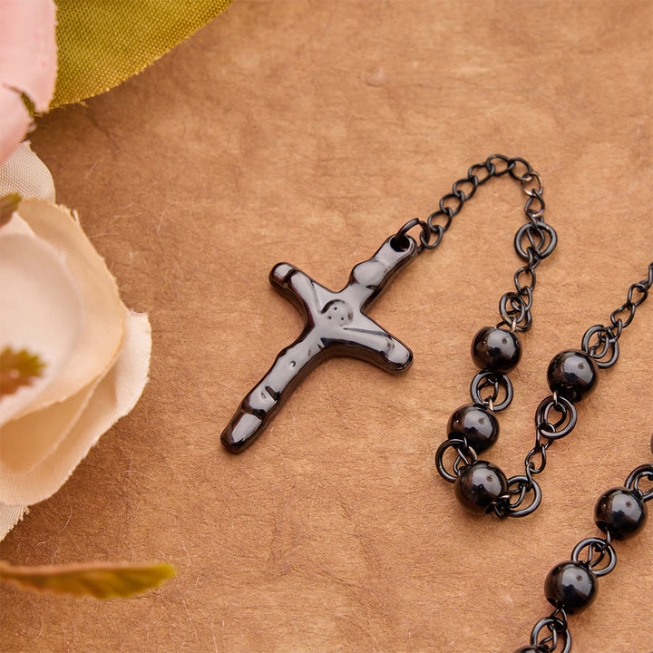 Christianartworkshop Timeless Engraved Medal Rosary & Crucifix: Emblem of Abiding Sacred Devotion - image 4