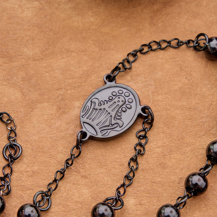Christianartworkshop Timeless Engraved Medal Rosary & Crucifix: Emblem of Abiding Sacred Devotion - image 3