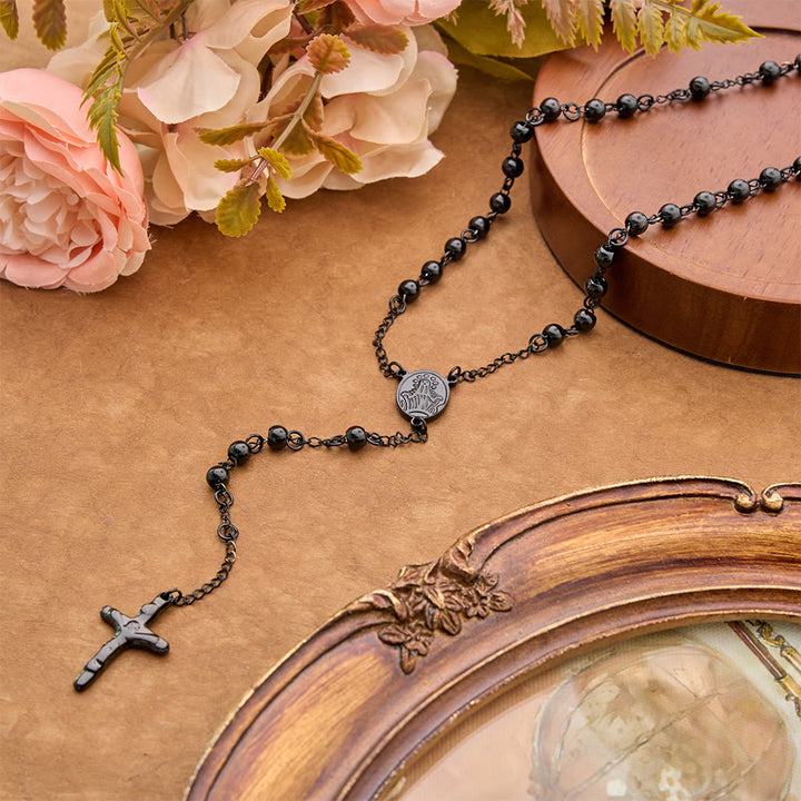 Christianartworkshop Timeless Engraved Medal Rosary & Crucifix: Emblem of Abiding Sacred Devotion - image 1