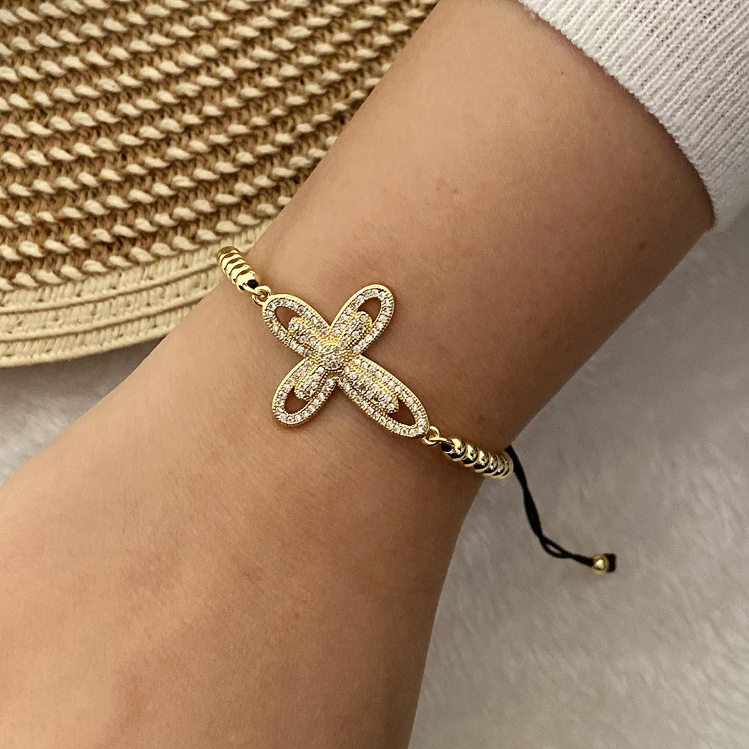 Christianartworkshop Multi‑Style Cross Charm Pull‑Cord Bracelet: Emblem of Abiding Spiritual Grace - B - image 2