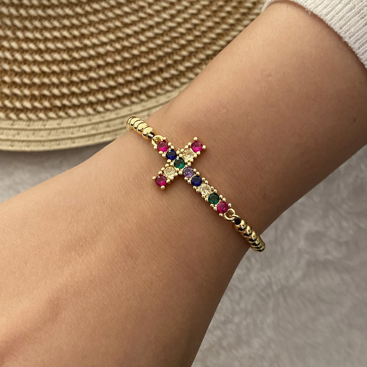 Christianartworkshop Multi‑Style Cross Charm Pull‑Cord Bracelet: Emblem of Abiding Spiritual Grace - E - image 5