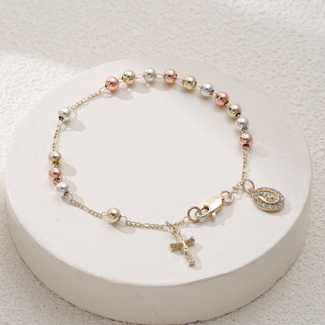 Christianartworkshop rucifix Bracelet with Our Lady & St. Benedict Medal: Emblem of Divine Solace - Our Lady&Crucifix A - image 0