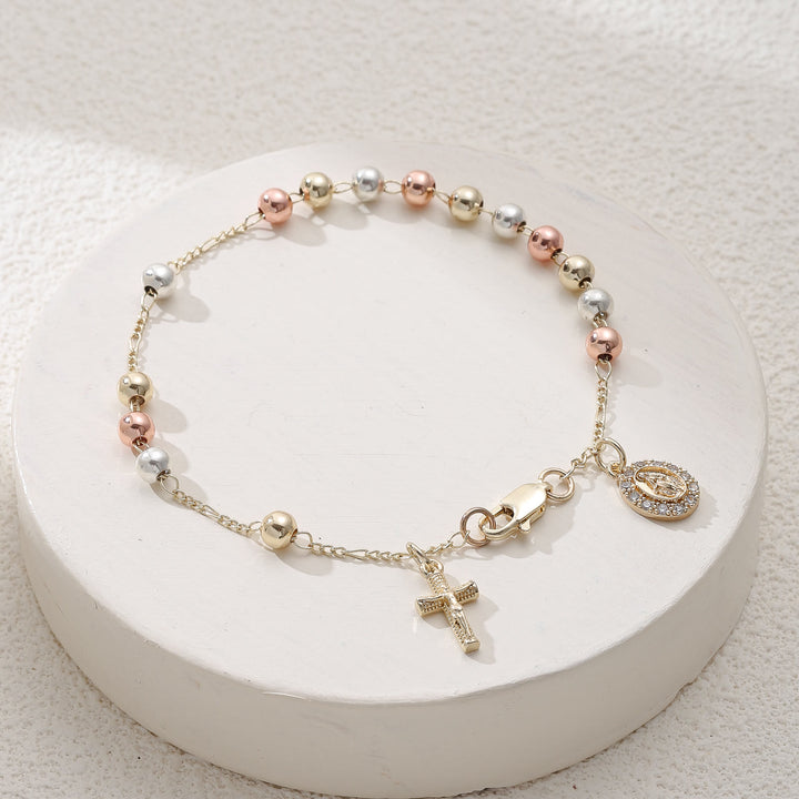 Christianartworkshop rucifix Bracelet with Our Lady & St. Benedict Medal: Emblem of Divine Solace - Our Lady&Crucifix A - image 0