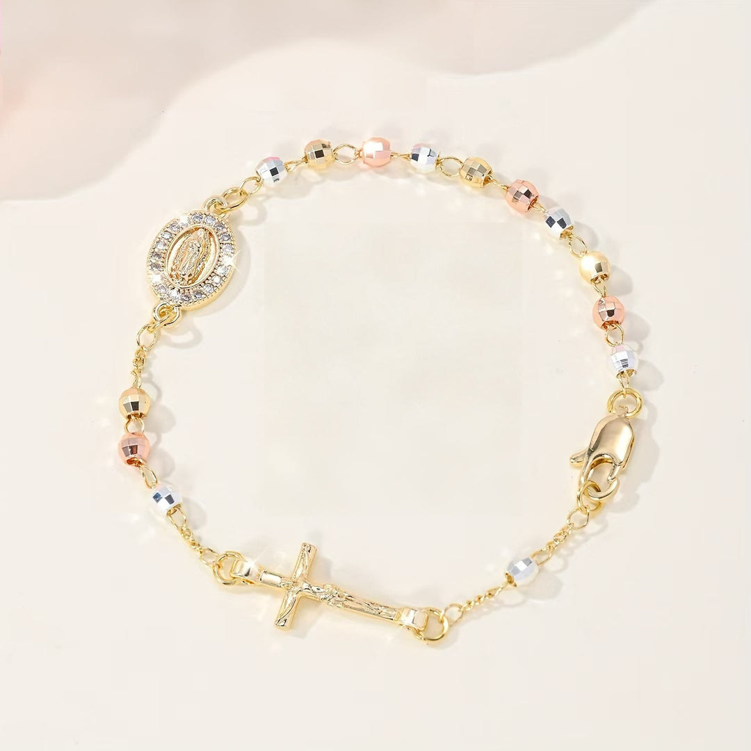 Christianartworkshop rucifix Bracelet with Our Lady & St. Benedict Medal: Emblem of Divine Solace - Our Lady&Crucifix B - image 6