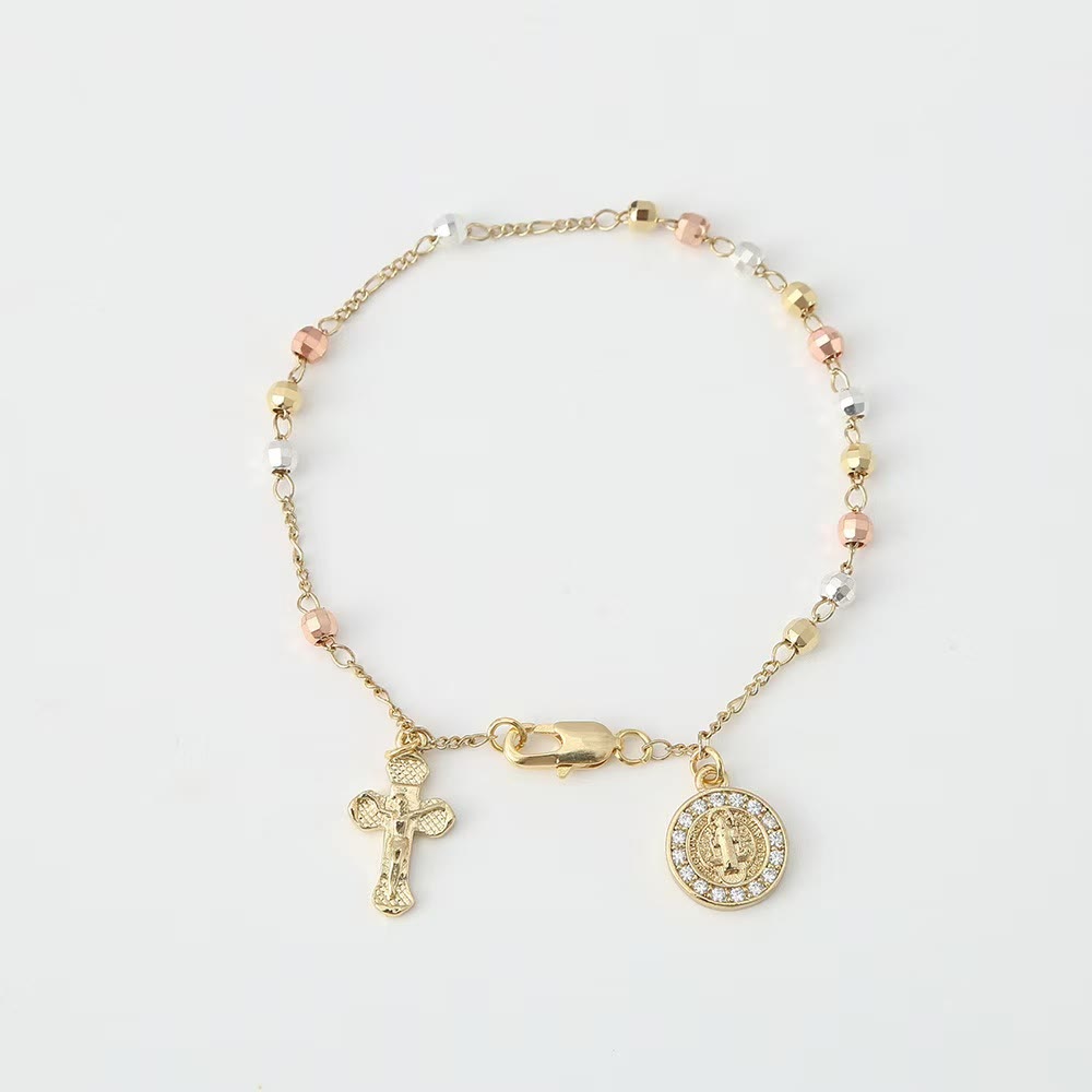 Christianartworkshop rucifix Bracelet with Our Lady & St. Benedict Medal: Emblem of Divine Solace - St. Benedict&Crucifix B - image 7