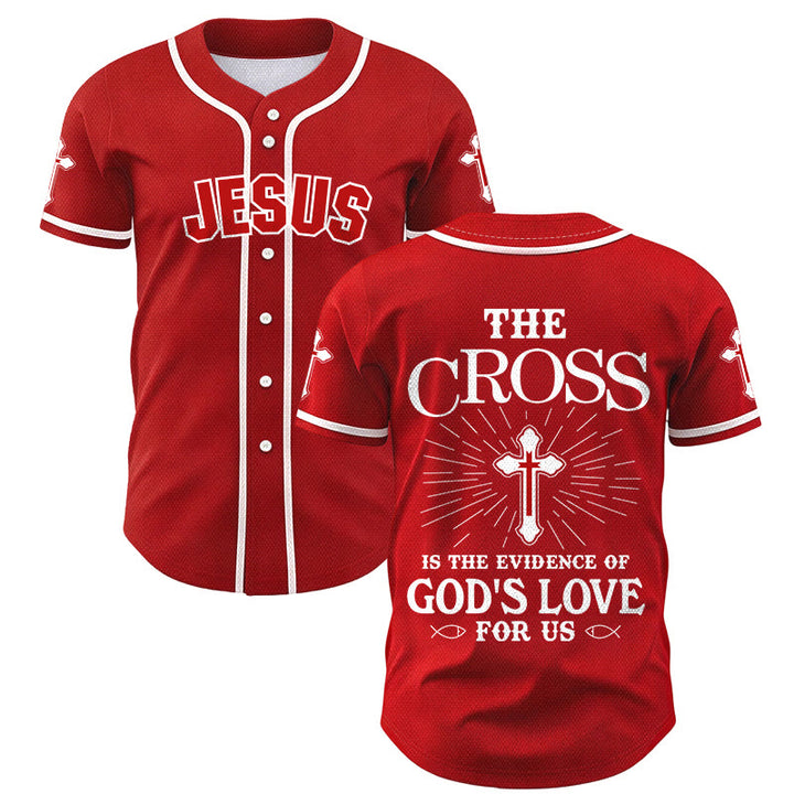 Christianartworkshop The Cross Is The Evidence Of God's Love Unisex Baseball Jersey - Red - 5XL - image 21