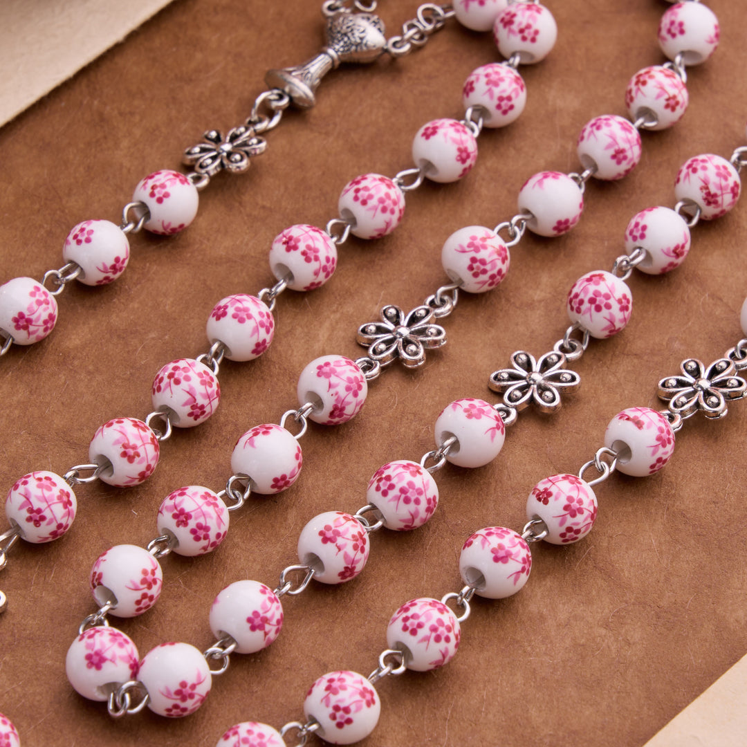 FREE Today: Ceramic Rosary With Jeweled Our Lady Medal: Token of Divine Shelter - image 1