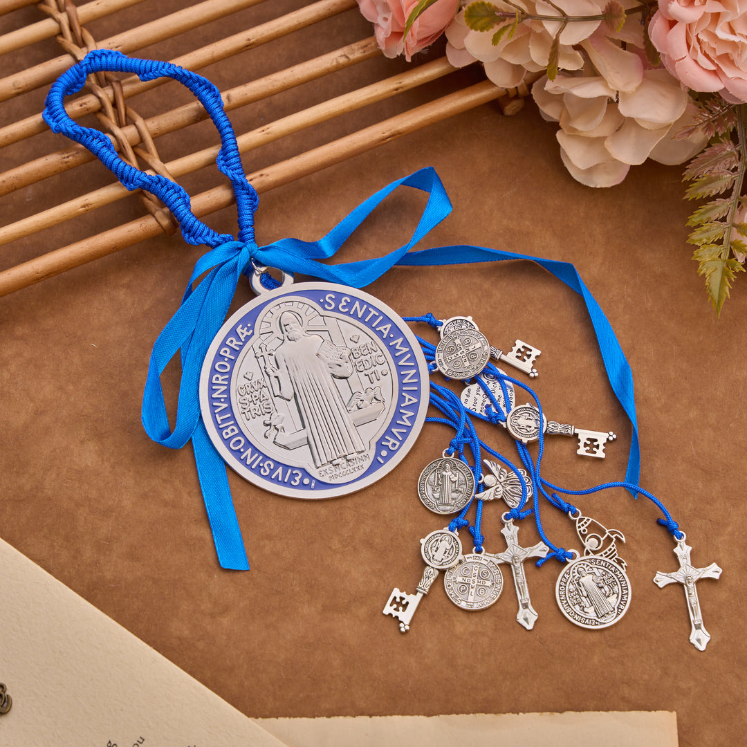 FREE Today: Vintage Tone St. Benedict Car Pendant: Token of Sincere Piety - Blue - image 9