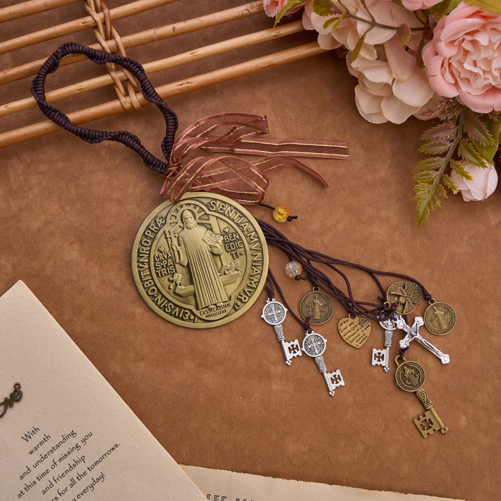 FREE Today: Vintage Tone St. Benedict Car Pendant: Token of Sincere Piety - Bronze - image 11