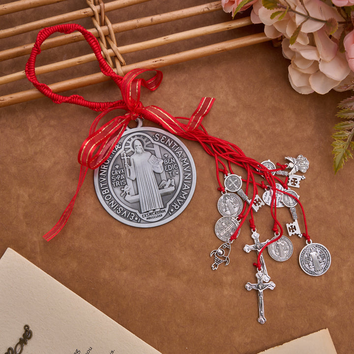 FREE Today: Vintage Tone St. Benedict Car Pendant: Token of Sincere Piety - Red - image 5