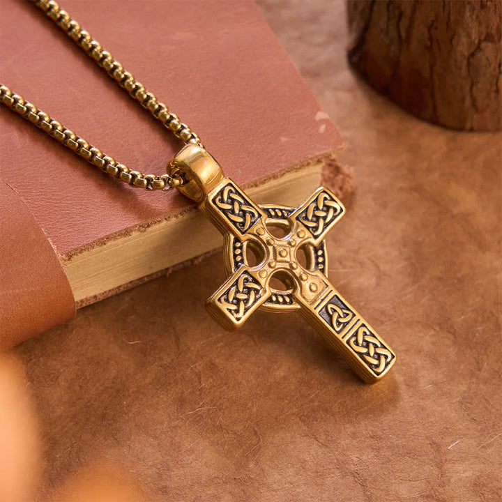 FREE Today: Vintage Celtic Knot Cross Pendant Necklace: Emblem of Enduring Gentle Shelter - Golden - image 10