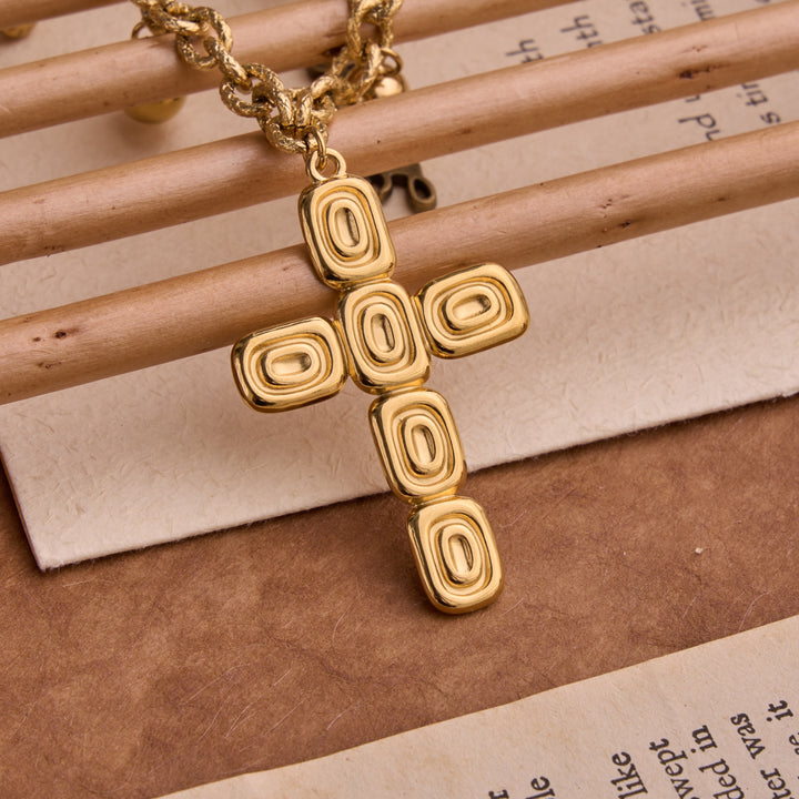 Christianartworkshop Artisan‑Textured Multi‑Dangle Cross Necklace: Badge of Spiritual Aspiration - image 6