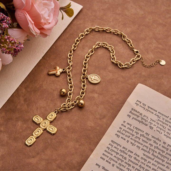 Christianartworkshop Artisan‑Textured Multi‑Dangle Cross Necklace: Badge of Spiritual Aspiration - image 4