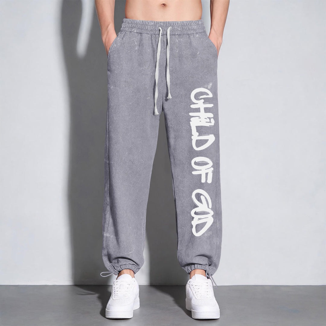 Christianartworkshop Graffiti Child Of God Statement Washed Sweatpants - image 7