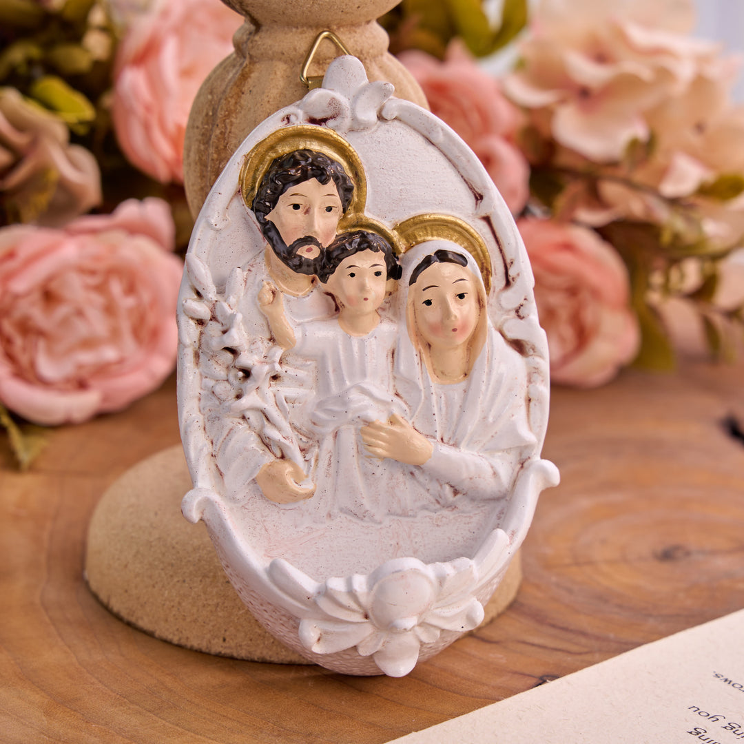 Christianartworkshop Classic Holy Family Holy Water Font Wall Decor: Token of Sacred Comfort - White - image 0